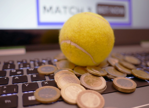 coins and a tennis ball